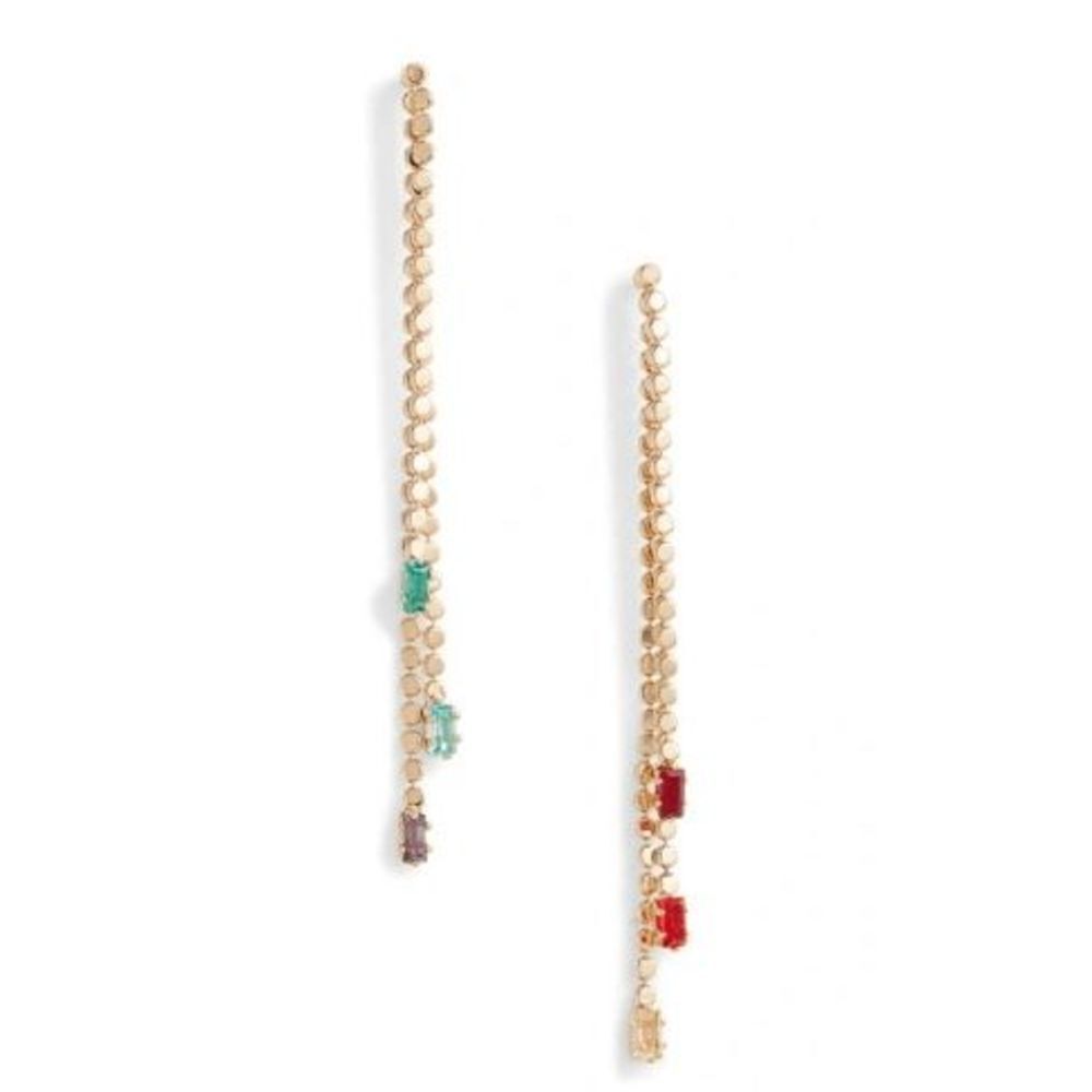 2/$15 🌸 BP Linear Drop Earrings Gold Rainbow Multicolor